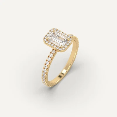 1.4 carat Emerald Cut Engagement Ring | 100% Natural Diamond in 14k Yellow Gold - Image 1 of 4