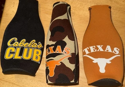 Botella de cerveza Texas Longhorns con cremallera Koozie neopreno enfriador logotipo naranja con 2 otros Foto 1 de 2