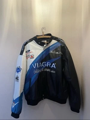Chaqueta de Cuero NASCAR De Colección VIAGRA Mark Martin #6 X Grande Diseño JH EE. UU. Foto 1 de 2