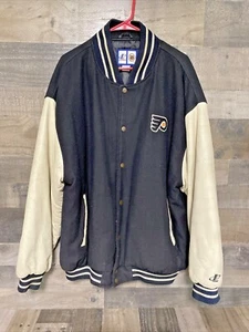 Vintage NHL Flyers Logo Athletic Letterman Varsity Jacket Men's XL Wool Leather - Picture 1 of 11