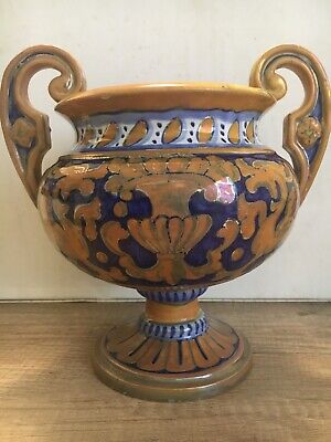 Antico Vaso Ceramica A Lustro Robbia Gualdo Tadino 1900 • 109€