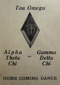 Vintage Tau Omega Fraternity Santa Barbara State College Dance Cards 1930s - Picture 1 of 7