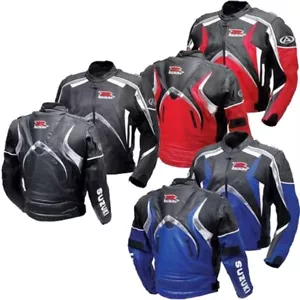 SUZUKI GSXR Motorcycle Mens Leather Jacket Motorbike Racing Leather Jackets CE - Picture 1 of 2