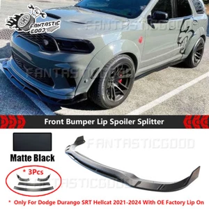 Labio divisor de parachoques delantero negro mate para Dodge Durango SRT Hellcat 2021-2024 V1 - Imagen 1 de 7