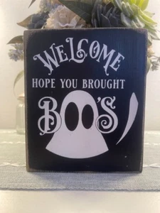 CASA DE CAMPO, DECORACIÓN DEL HOGAR, PINTADO A MANO, RÚSTICO - ESPERO QUE HAYAS TRAÍDO ABUCHEOS - SIGNO FANTASMA - Imagen 1 de 2