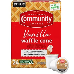 Cialde Caffè Comunitario Vaniglia Waffle Cono Gelato Aromatizzato 24 Pezzi Caffè Cialde - Foto 1 di 8