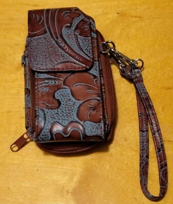 Wilson's Cuero Italiano Teléfono Identificación Billetera Muñequera Clip Viaje Mujer Accesorio  Foto 1 de 4