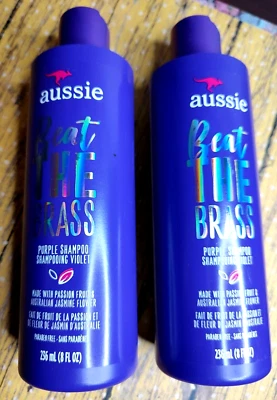 Aussie Beat Brass Shampoo Color Treated Hair Purple Passion Fruit Jasmine 2x - Image 1 of 4