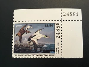 ICOLLECTZONE US 1985 Maine ME2 Plate Number Single Duck Stamp VF NH - Picture 1 of 1