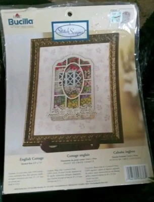 2004 Bucilla Stitch Scapes English Cottage Counted Cross Stitch Kit 43636 New - Image 1 of 4