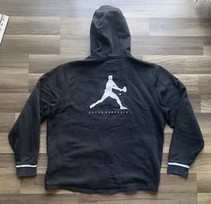 Lacoste Hoodie Mens XL NOVAK DJOKOVIC Sport Zip Black Tennis Pullover Logo Print - Picture 1 of 12