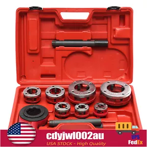 7 Size(3/8''-2")Dies Hand Ratchet Pipe Threader Set Plumbing Reversing Knob Tool - Picture 1 of 12