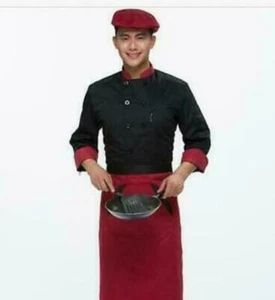 Unisex Chef Jacket Coat Restaurant Hotel Work Uniform Long Mesh Sleeves Hot - Picture 1 of 11