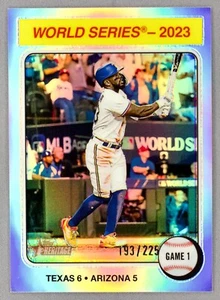 2024 Topps Heritage High Number Adolis Garcia Chrome Silver /225 WS Highlights - Picture 1 of 2