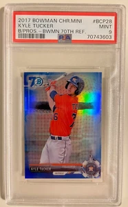 Bowman 2017 cromo mini Kyle Tucker Prospect Bowman 70o refractor/70 - PSA 9 - Imagen 1 de 2