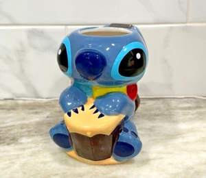 BNWOT NEW ZAK DESIGNS DISNEY STITCH FIGURAL 3D SCULPTED CERAMIC MUG PLAYING DRUM - Picture 1 of 8