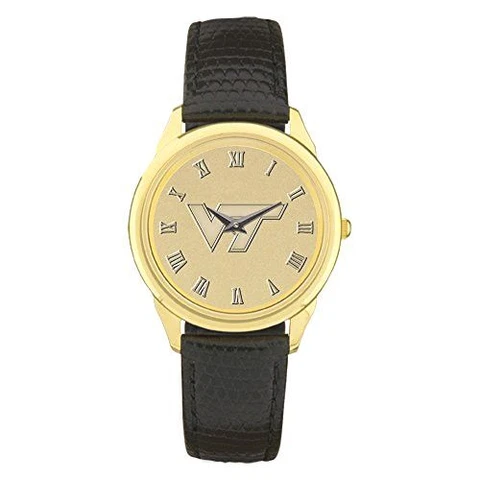 AdSpec NCAA Virginia Tech Hokies Men's Wristwatch, Gold Cover