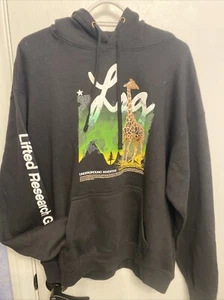 LRG Lifted Research Group Giraffe Graphic Black Pullover Hoodie Medium NEW! - Picture 1 of 5