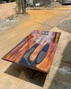 Clear Resin Epoxy Table Epoxy Resin Dining Table Outdoor Handmade Wood Furniture - Picture 1 of 11