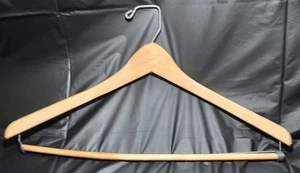 Vintage 1940's Wooden Suit Hanger 17" long with Swivel Metal Hook & Pant Arm - Picture 1 of 8