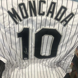 YOAN MONCADA Signed Chicago Pinstriped Jersey Autographed White Sox (PSA COA) 🔥 - Picture 1 of 3