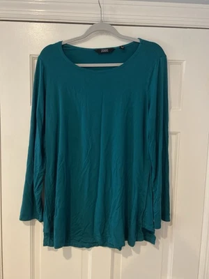 Top túnica manga larga Dennis by Dennis Basso - azul verdoso, talla mediana Foto 1 de 4