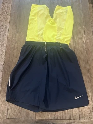 mens Nike Flex 2 In 1  Compression Shorts Running Blue Volt Medium - Image 1 of 2