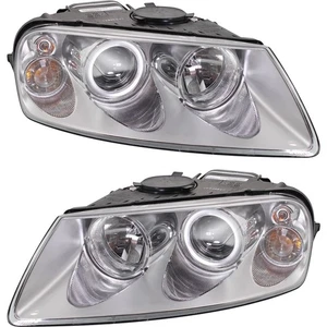 Headlight Set For 2004-2007 Volkswagen Touareg Left and Right with Bulb Halogen - Picture 1 of 10