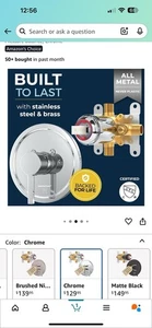 Hammerkopf Brausen 1-Griff Wanne und Duschventil mit Trim Kit, Chrom Neu - Bild 1 von 10