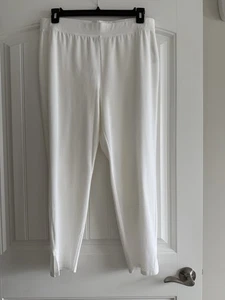 NWT $168  EILEEN FISHER WASHABLE CREPE HI WSTD SLIM CROP PULL ON PANTS SIZE L/G - Picture 1 of 10