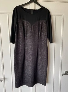LADIES BETTY BARCLAY DRESS SIZE 16 STRETCH BLACK - Picture 1 of 7