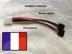 Adaptateur Molex vers 2x SATA femelle / Molex to 2x SATA Female Power Cable - Picture 1 of 4