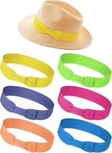 6 Pcs Stretchable Bowknot Hat Band Cowboy Hat Bands for Women Ribbon Panama Acce - Picture 1 of 6