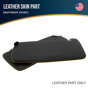Fits 95-99 Chevrolet Tahoe Suburban Leather Sunvisors Cover Yellow Stitch