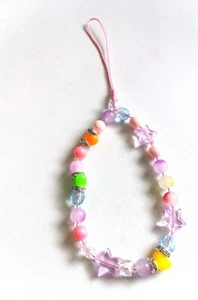 Bracelet à breloques téléphone étoile multicolore perlé Y2K esthétique - Photo 1 sur 2