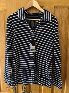 NEW Toggi Ladies Sweatshirt Blue Strip Size U.K 12 100% Cotton Knit RRP £44.99 - Picture 1 of 4