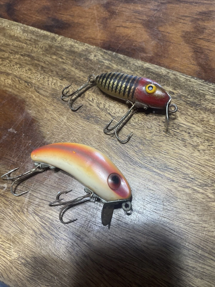 Señuelos de pesca Crankbait vintage. Rinehart Jinx + Miracle Minnow. Wright & McGill Foto 1 de 4
