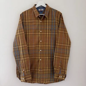 Tommy Hilfiger Denim Mens Long Sleeve Button Up Shirt - Plaid Orange - Size XL - Picture 1 of 12