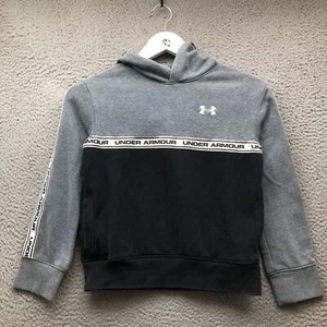 Vintage Under Armour Sweatshirt Hoodie Boys Youth Small Long Sleeve Graphic Navy - Picture 1 of 9