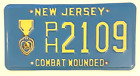 New Jersey 1980 MILITARY COMBAT WOUNDED PURPLE HEART License Plate # PH2109