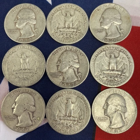 1947-s Washington Quarter Average Grade of Coin You Will Receive is Photographed Cover