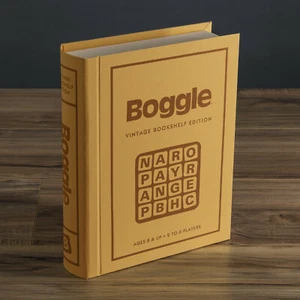 Boggle Vintage Bookshelf Edition Deluxe Linen Book Word Building Game New 1976 - Picture 1 of 4