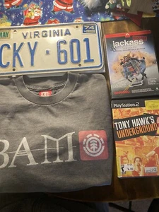 VTG Bam Margera Element Skateboarding Shirt Lot: CKY Plate, Jackass, THPS 2 PS2 - Picture 1 of 24