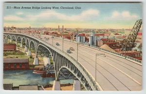 Postcard Main Avenue Bridge Looking West in Cleveland, OH. - Picture 1 of 2