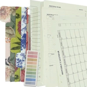 90+54+14 A6 Refill Paper with Undated Monthly Weekly Calendar Planner Inserts... - Picture 1 of 6