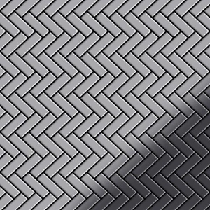 Mosaik Fliese massiv Metall Edelstahl hochglanz grau 1,6mm Herringbone-S-S-M - Picture 1 of 4