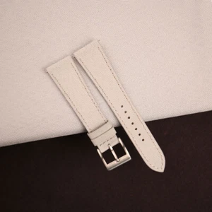 Pearl White Canvas Quick Release Watch Strap Band 18mm 20mm 22mm - Picture 1 of 9