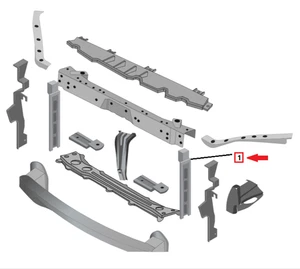 ORIGINALE - STAFFA OSSATURA CALANDRA / RIVESTIMENTO LATO SX FRONTALE ANT. DR 6.0 - Foto 1 di 2