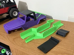 Axial SCX24 Jeep LJ Pickup Body And Chassis Kit. (Purple And Green) - Picture 1 of 5