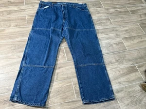 Dickies Jeans Uomo 42x30 Dritto Relaxed Doppio Ginocchio Utility Lavoro Pantaloni Denim - Foto 1 di 5